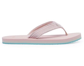 Sanuk Fraidy Stacker Canvas Kids' Sandals Pink Light Blue | Canada 309HAP